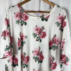 LuLaRoe Irma Top - Roses on White - XL NWOT